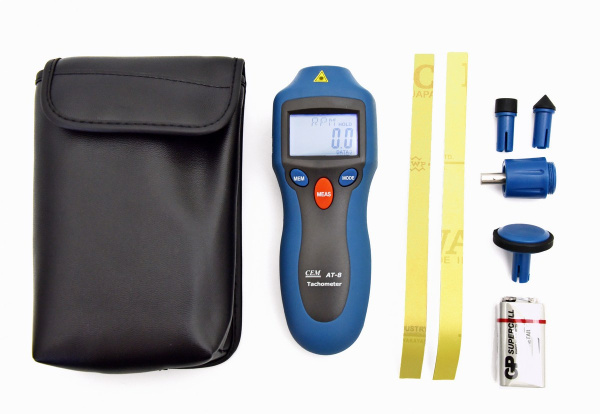 Цифровой лазерный фототахометр, контактно-бесконтактный CEM AT-8 купить по низкой цене | МАКСПРОФИТ